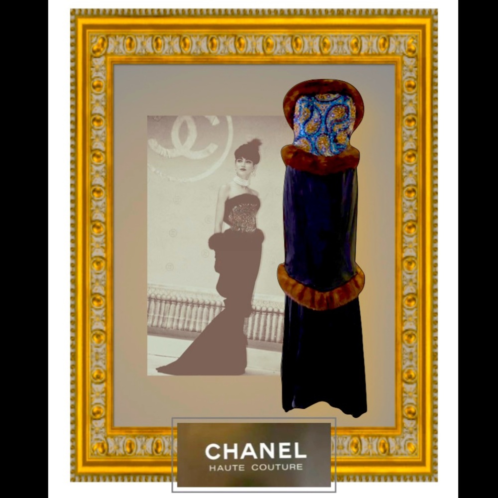 Chanel Haute Couture Evening Gown with Beaded Embroidery by Lesage.